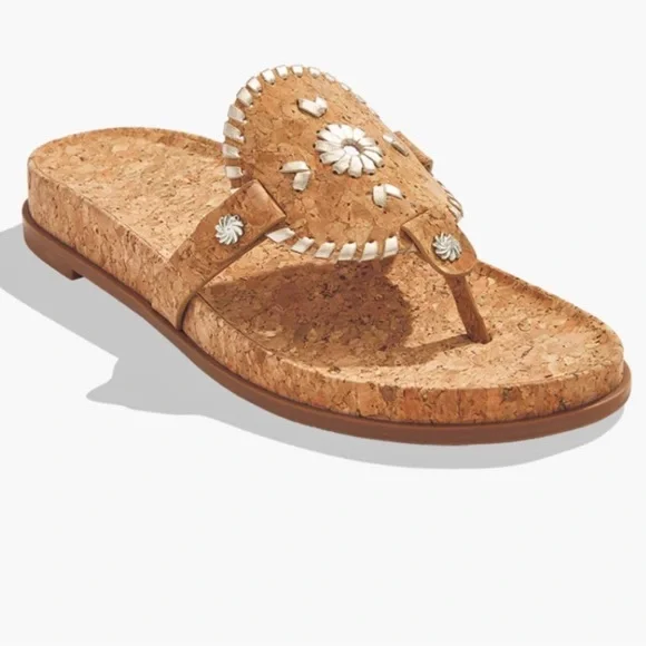 Jack Rogers Collins cork soles sandal metallic goldNWOT size 9.5 - Picture 1 of 8